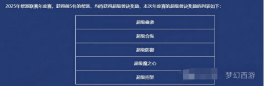 梦幻西游,帮战联赛,帮派优化,梦幻西游